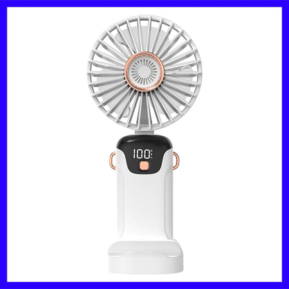 Portable Handheld Fan with LED Display - مروحة محمولة باليد مع شاشة LED